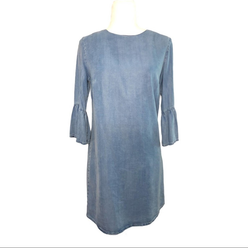 Zara‎ Woman Denim Bell Sleeves Dress Small
